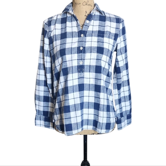 J. Crew Tops - J. Crew Homespun Plaid Popover